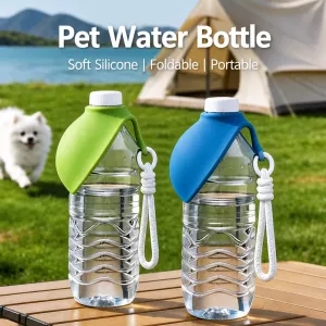 #2625 - Portable Foldable Dog Water Bottle with Silicone Bowl
