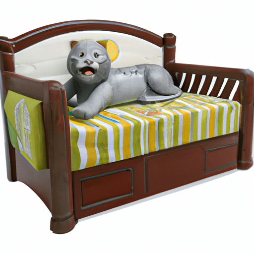 a realistic bed that looks like giant cat, photo realistic,